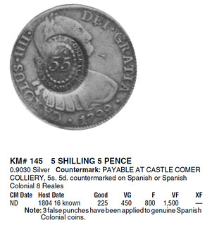 Castlecomer Colliery countermark Krause listing 2
