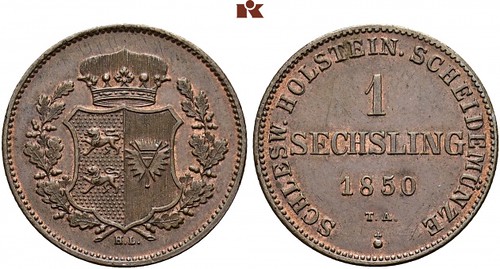 1850 Schleswig-Holstein 1 Sechsling