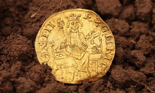 Henry III gold penny in ground