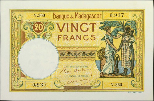 Banque de Madagascar 20 Francs