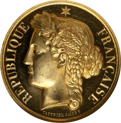French Public Education Ministry Award Gold Medal obverse