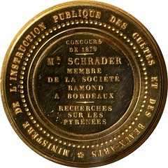 French Public Education Ministry Award Gold Medal reverse