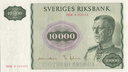 WBNA Sale 22 Lot 22490 Swedish 1958 10,000 Kronor