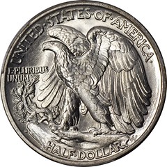 1939-D Walking Liberty Half Dollar reverse