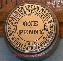 Rosedale, Kansas Masonic penny die reversed