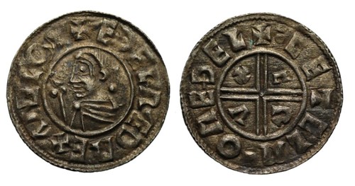 Aethelred II silver small CRVX type Penny