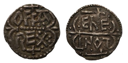 Jaenberht silver Penny with Offa as Overlord