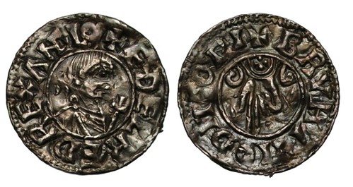 Aethelred II silver Benediction Hand Penny