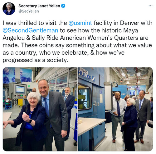 Yellen visits Denver Mint