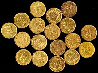 One Dollar gold coins