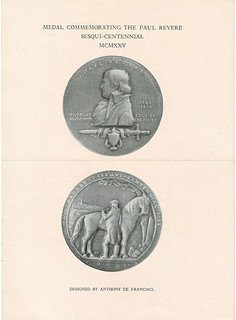 Paul Revere Sesquicentennial Medal Pamphlet