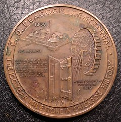 1937 CD Peacock Chicago 100th Anniversary Relic Medal reverse