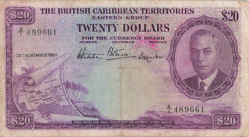 WBNA Sale 24 Lot 24050 British Caribbean Territories $20 1950