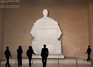 Lincoln Memorial statue turned around