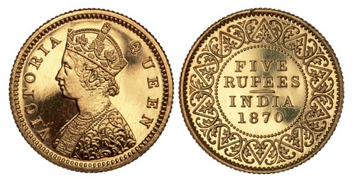 1870 India 5 Rupees