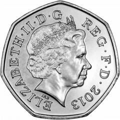 Great Britain 50 pence obverse