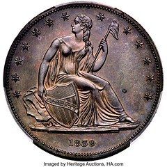 Copper 1839 Gobrecht Dollar Judd-107 Restrike obverse