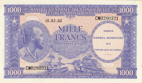 WBNA Sale 25 Lot 25113 Congo Democratic Republic 1000 Francs