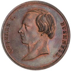 Bushnell on Augustus Sage's Numismatic Gallery token no. 1 obverse
