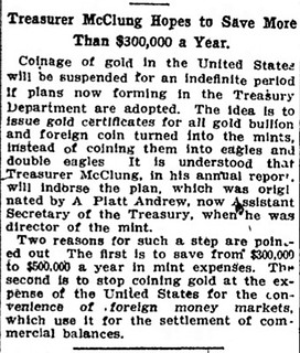 McClung coinage of gold article