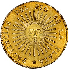 1834 Argentina Gold 8 Escudos obverse