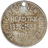 New Guinea Head Tax Token 1932-1933