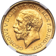 George V gold Sovereign 1920-S MS64+ NGC_Heritage_Auctions