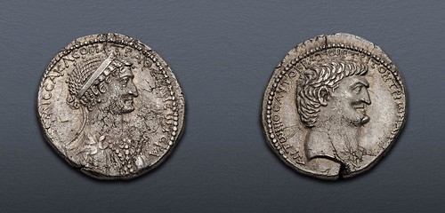 655_1 Silver tetradrachm of Cleopatra VII and Mark Antony