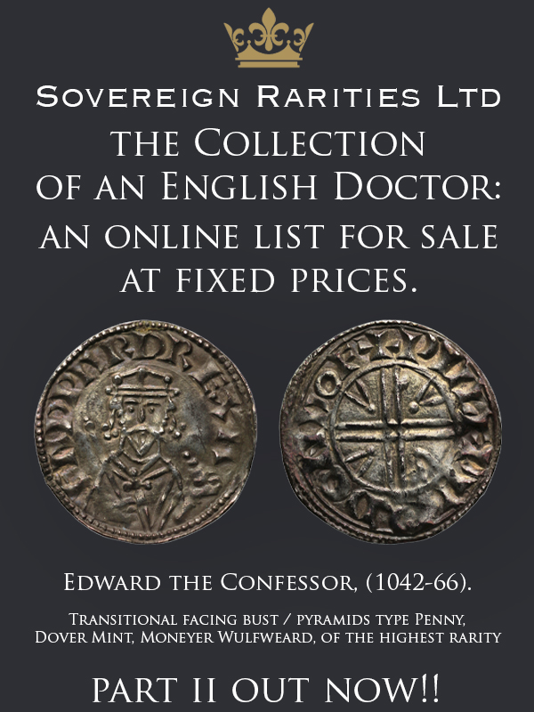 Sovereign Rarities E-Sylum ad 2022-05-26 English Doctor II sale