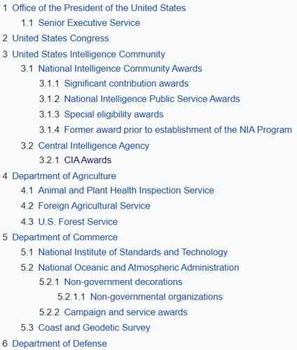Awards and Decorations of the US