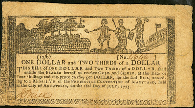 LII Collection Lot 94016 Maryland 1775 Gunpowder note front