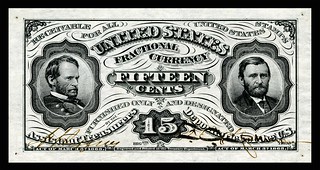 Uncle Billy Sherman-Grant 15 cent fractional currency