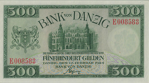 WBNA Sale 27 Lot 27184 Danzig 500 Gulden from 1924