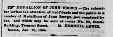 Medallion of John Brown newspaper clipping