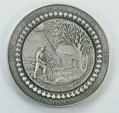 1967 Nebraska Centennial Medal obverse
