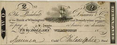 435. Delaware, Bank of Wilmington & Brandywine, 1810s, Proof Obsolete Banknote