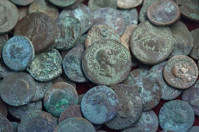 Coins from Pompeii's ruins
