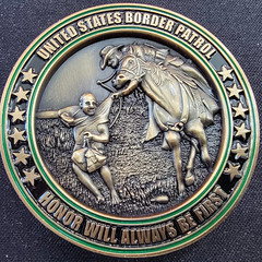 Border patrol whipping challenge coin obverse