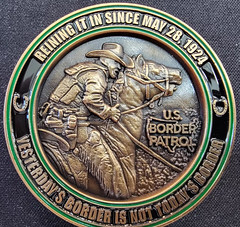 Border patrol whipping challenge coin reverse