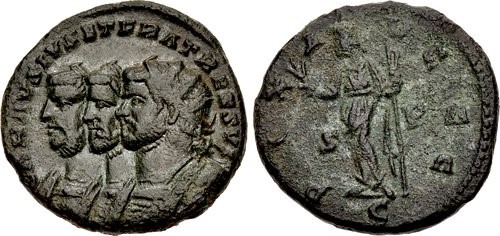 Jugate three emperors Carausius, Diocletian, Maximian