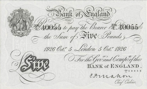 WBNA sale lot 28184-1 Bank of England White Fiver