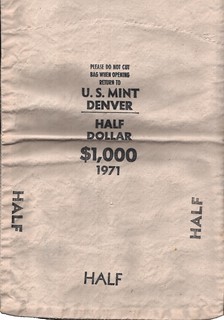 50 cent bag 1971-D $1000 - front