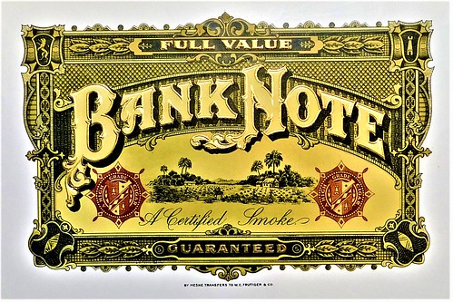 Bank Note Cigar Label
