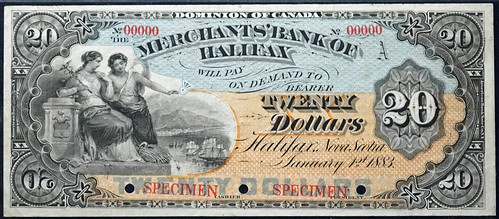 1883 Merchant's Bank of Halifax $20 Note
