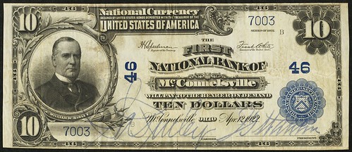 McConnelsville OH banknote 1922 $10 Charter 46