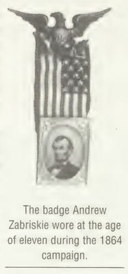 Andrew Zabriskie 1864 Lincoln campaign badge