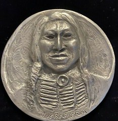 Many bones Native American Portrait Medal obverse