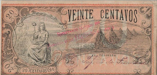 WBNA Sale 29 Lot 29311 Nicaragua 1894 20 Centavos back