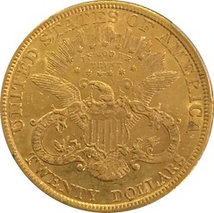 1877 Double Eagle hub discovery coin reverse