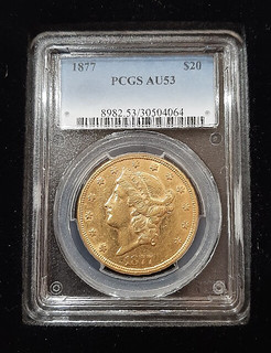 1877 Double Eagle hub discovery coin slab